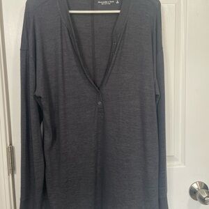 Abercrombie & Fitch Charcoal Cozy Knit Top